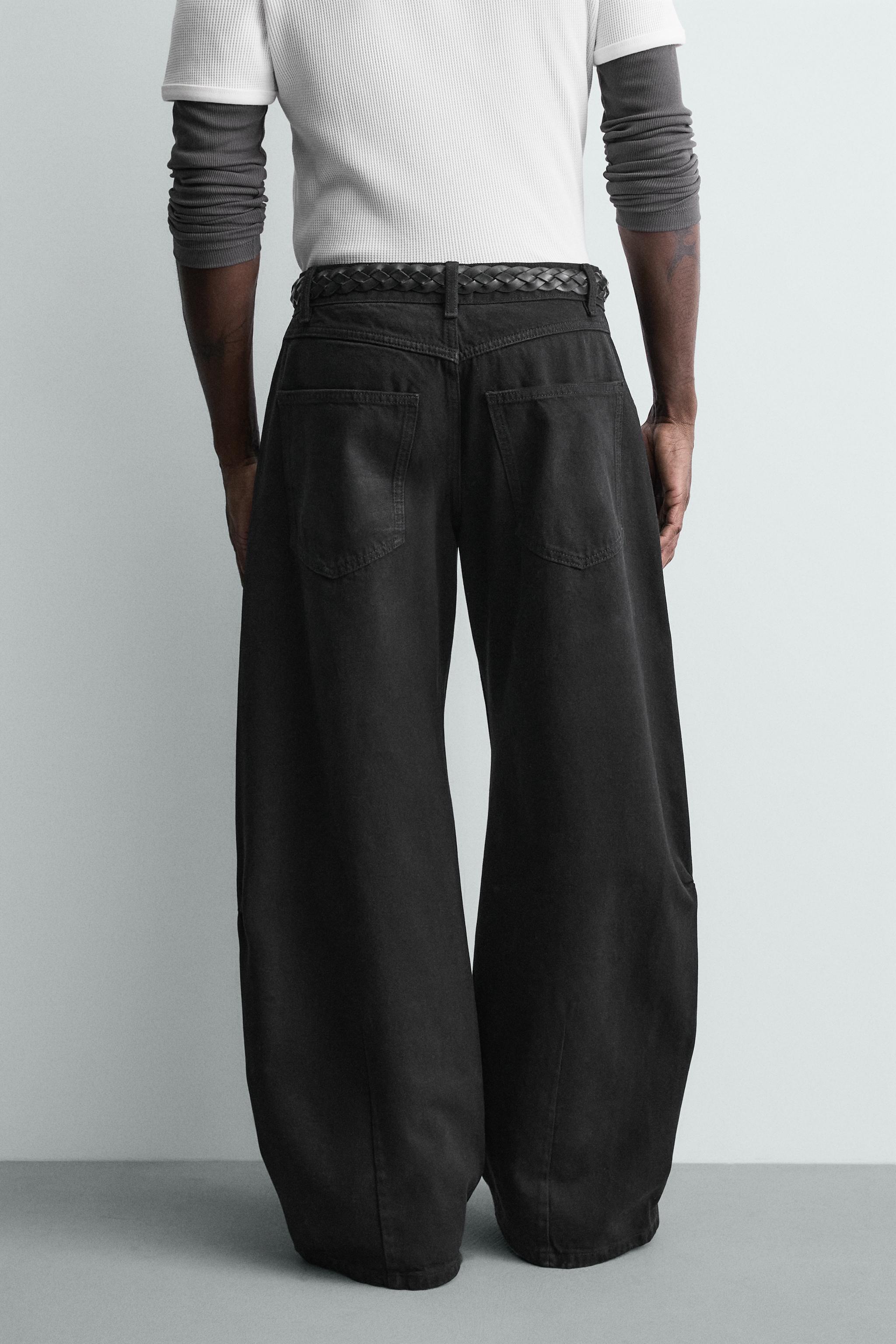 ZIPPERED BALLOON FIT JEANS